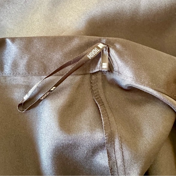 NWOT Tadashi Shoji black satin formal skirt w/ train 14 - Picture 10 of 12